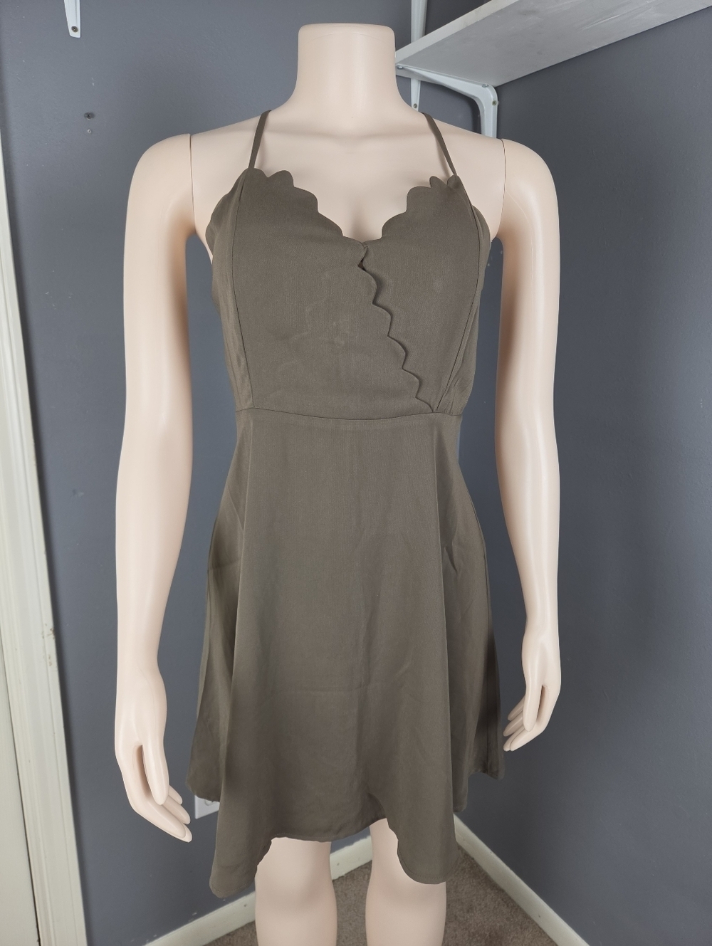 Naked Zebra Tan Sweetheart Slip Dress